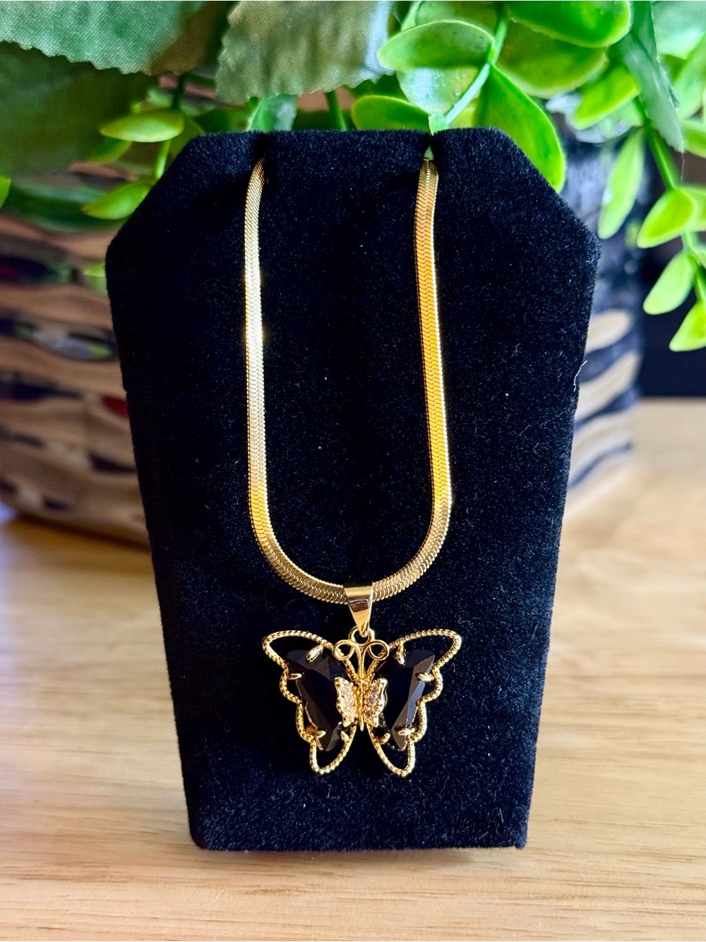 Luxury Gold Butterfly Necklace Set Stainless Steel Non-Tarnish Free EarringsGift